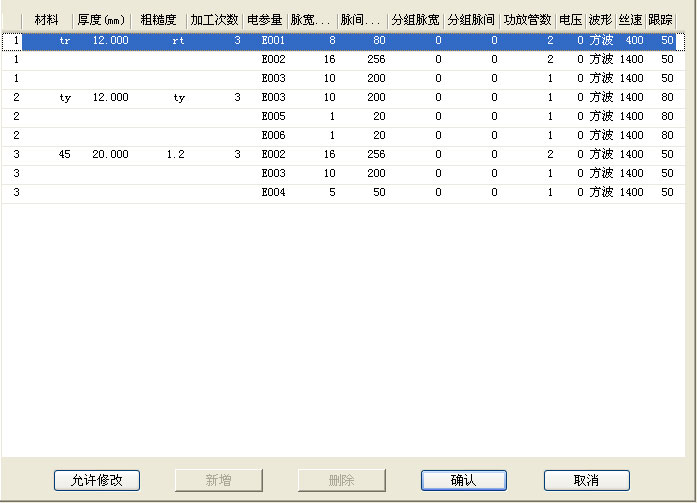 放电参数设定
